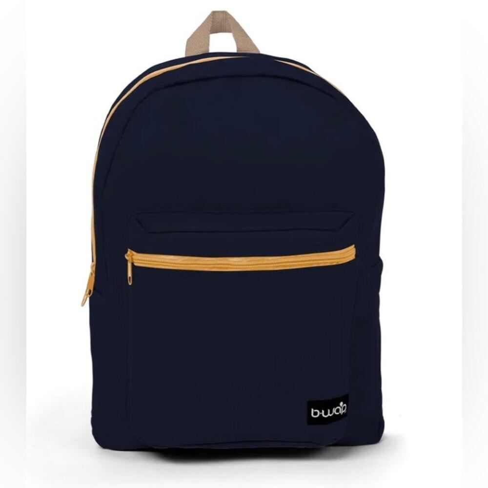 B-WAP School Backpack | Lightweight Canvas Travel Hike Daypack Bag Front Pocket